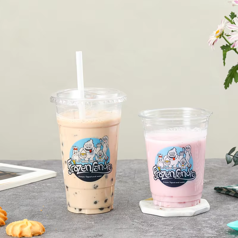 Cốc nhựa PET dùng một lần tùy chỉnh 10oz 12oz 16oz 20oz 24oz cho trà sữa cà phê đồ uống lạnh bia & thực phẩm cốc trong suốt