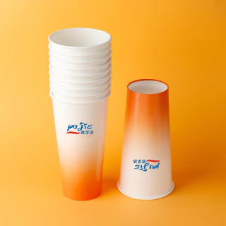 Eco-Friendly Single Shape Drinkware Double PE Layered Disposable 16oz Custom Printed Cold Soda Drink Paper Cup