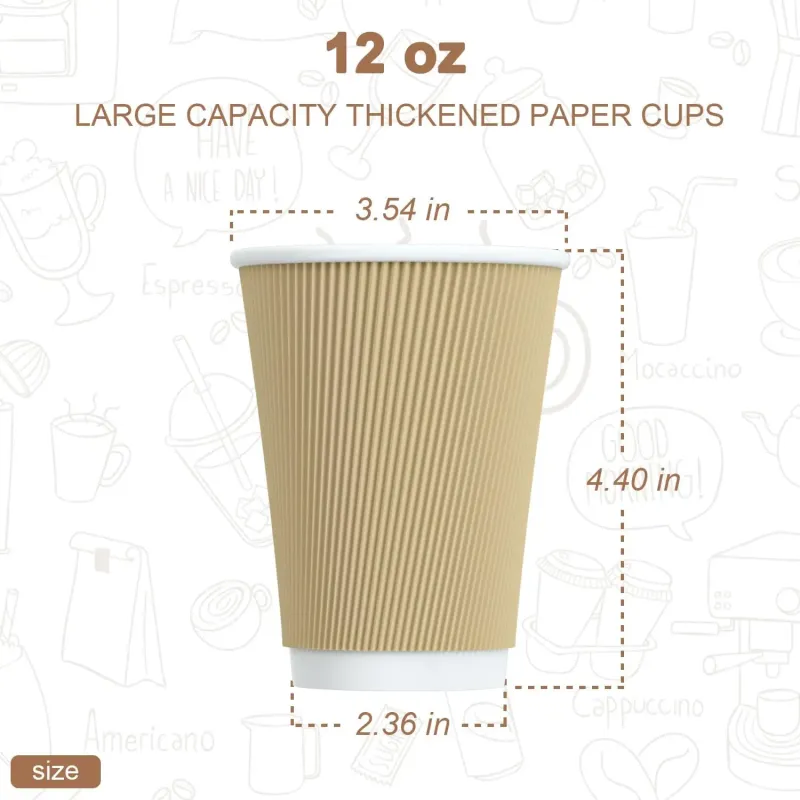 Gobelets en carton ondulé pour boissons chaudes, respectueux de l'environnement, de haute qualité