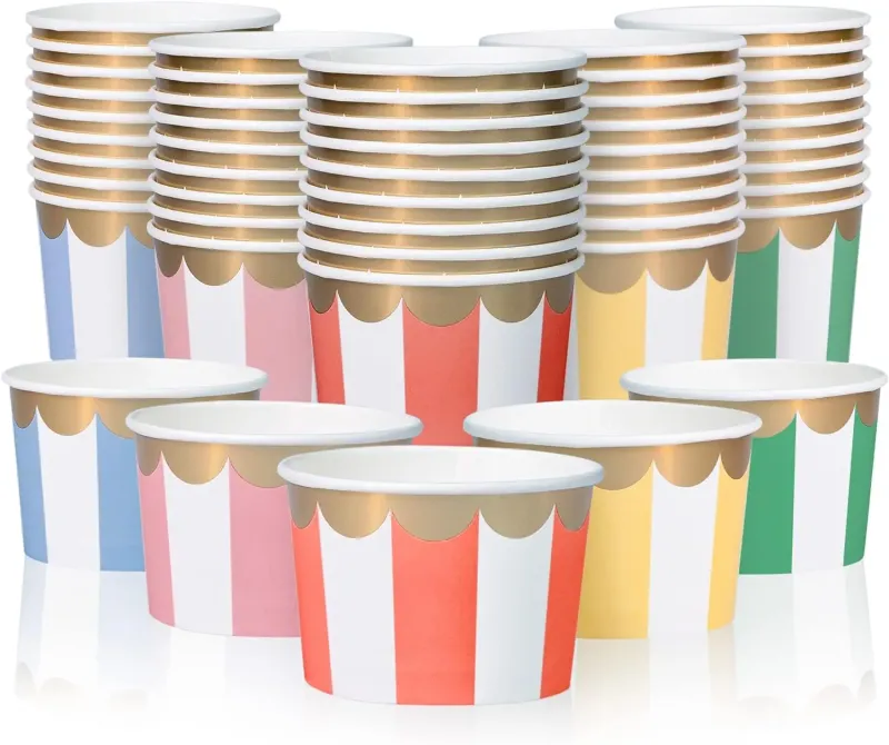 5oz 8oz 10oz 12oz 16oz 20oz Custom Logo Printed Kraft Paper Ice Cream Cup