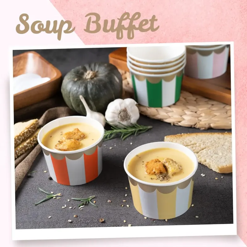 5oz 8oz 10oz 12oz 16oz 20oz Custom Logo Printed Kraft Paper Ice Cream Cup