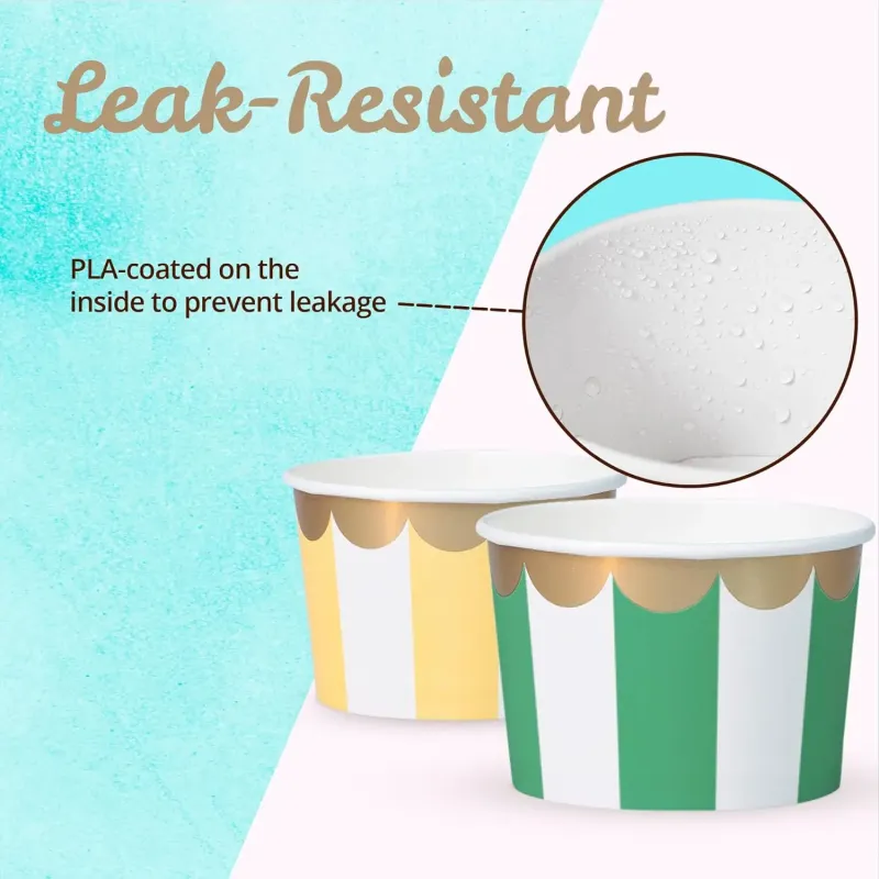 5oz 8oz 10oz 12oz 16oz 20oz Custom Logo Printed Kraft Paper Ice Cream Cup