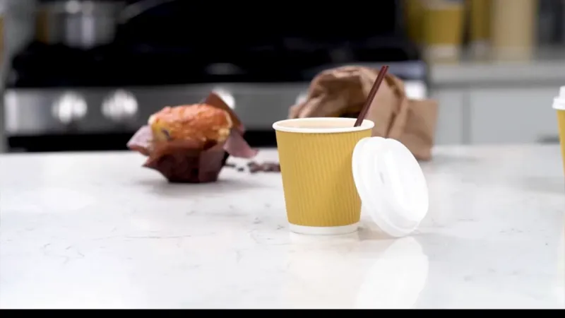 Wholesale 8 to 12oz Corrugated Coffee ripple paper cup for vending