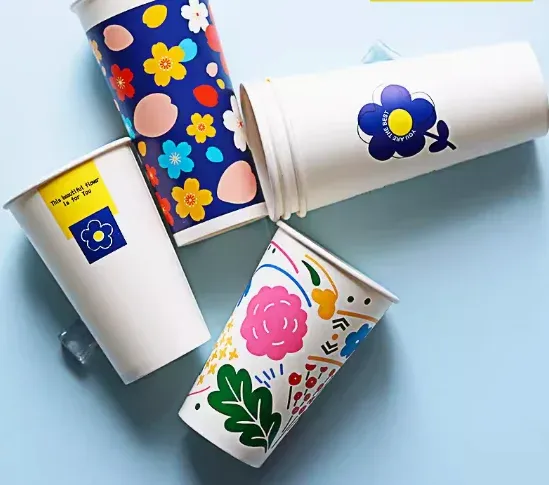 แก้วกระดาษใช้แล้วทิ้งผนังนูนสำหรับกาแฟ