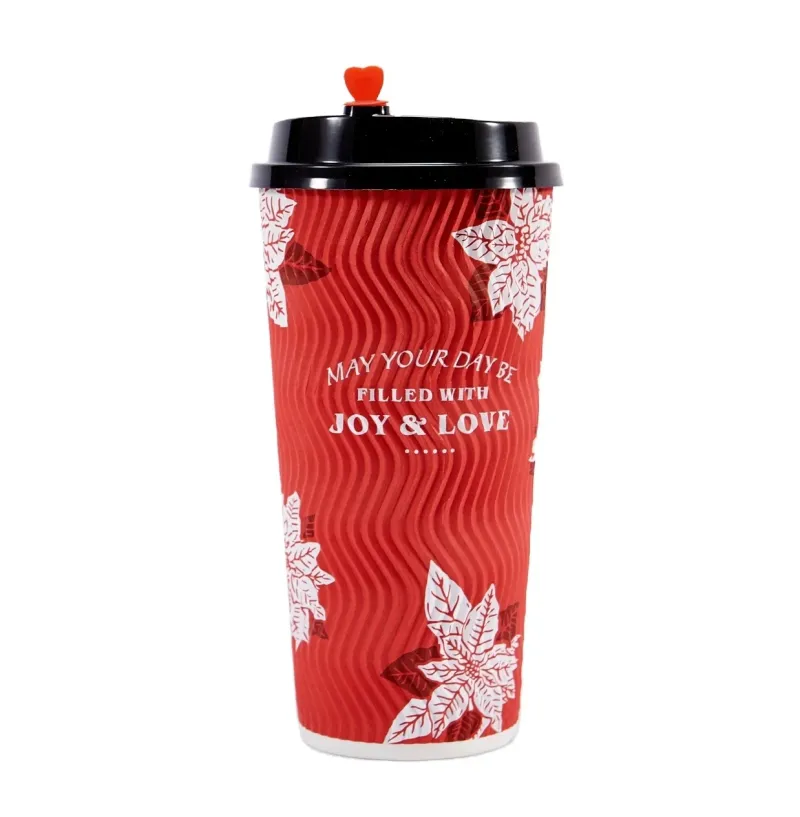 XYJ manufacturer ripple wall custom printed hot drinking 4oz 10oz disposable paper cup