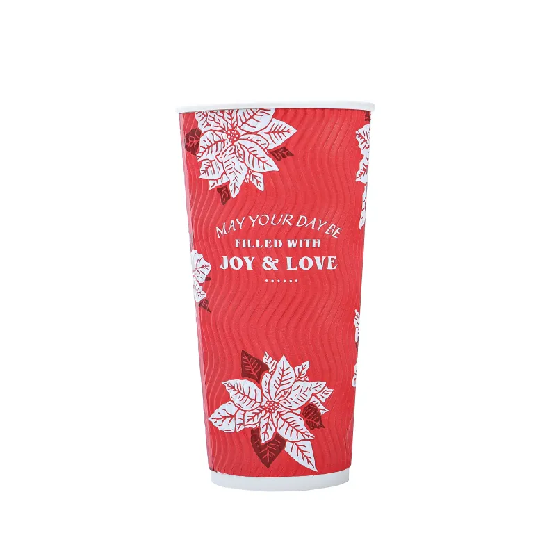 XYJ manufacturer ripple wall custom printed hot drinking 4oz 10oz disposable paper cup