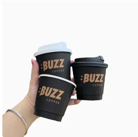 Popular single wall paper coffee cup takeaway hot drinks paper cups with lid
