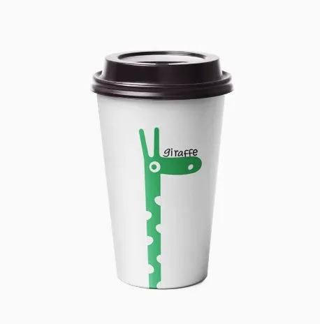 แก้วกาแฟกระดาษผนังชั้นเดียวยอดนิยมพร้อมฝาปิดสำหรับเครื่องดื่มร้อน