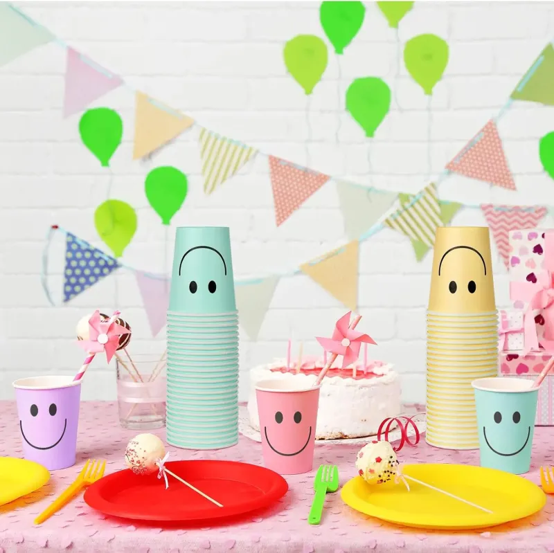 Custom printed logo 6 to 16oz PE coated embossed cup hot drink with lids