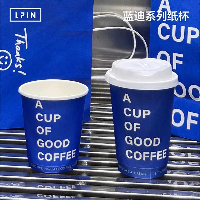 Takeaway cardboard 6 to 16 oz cup for hot drinks single Wall Disposable paper coffee cups with lid