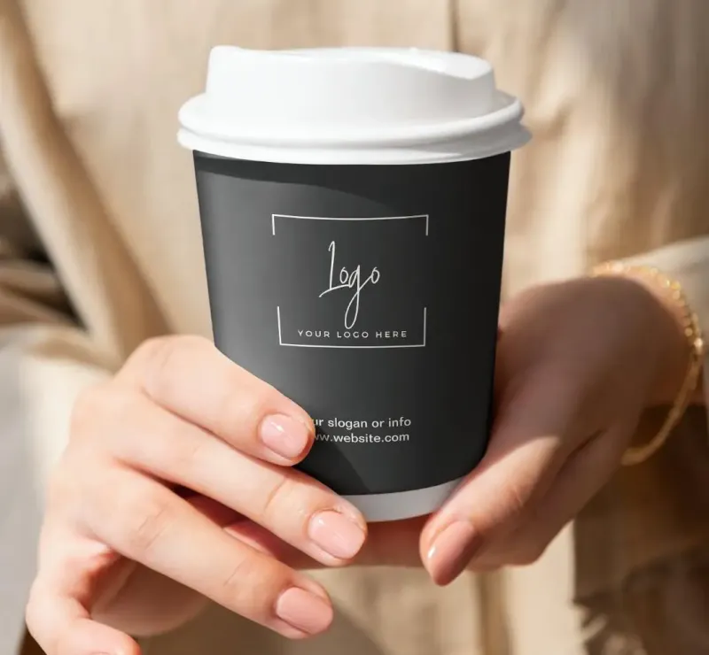 XYJ Wholesale Customized Disposable Double Wall Paper Cups with Lid for Hot Coffee