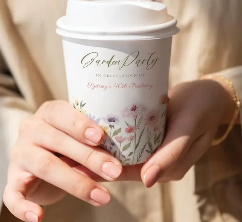 XYJ Fashionable Single Wall Hot Coffee Paper Cups Custom Craft Paper For Drinking