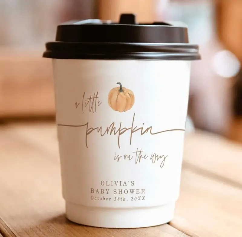 XYJ Custom Logo Printed Disposable Coffee Cups 8oz 4oz Single Wall Takeaway Paper Cups