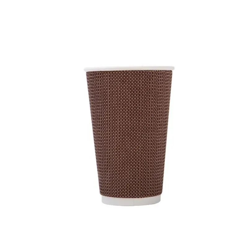 Customized oz Ripple Paper Cup Triple Walled Disposable Cup For hot Coffee