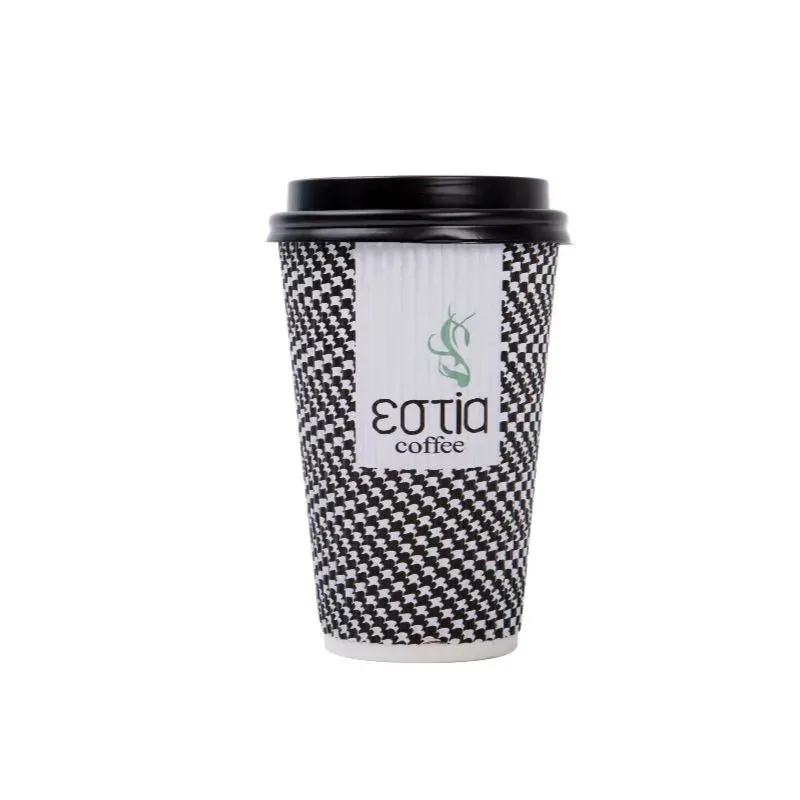 Customized oz Ripple Paper Cup Triple Walled Disposable Cup For hot Coffee