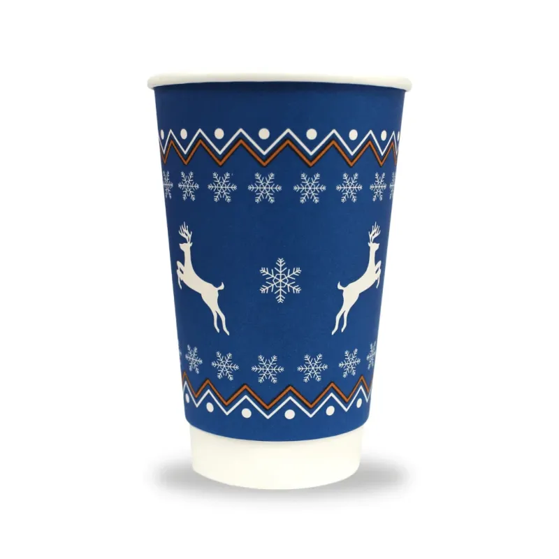 Customized 8 to 20 oz Disposable Embossed Wall Tea Coffee Paper Cups