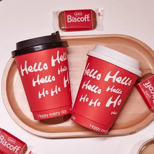 Factory Direct Hot stamping process Double Wall Disposable Coffee Cups