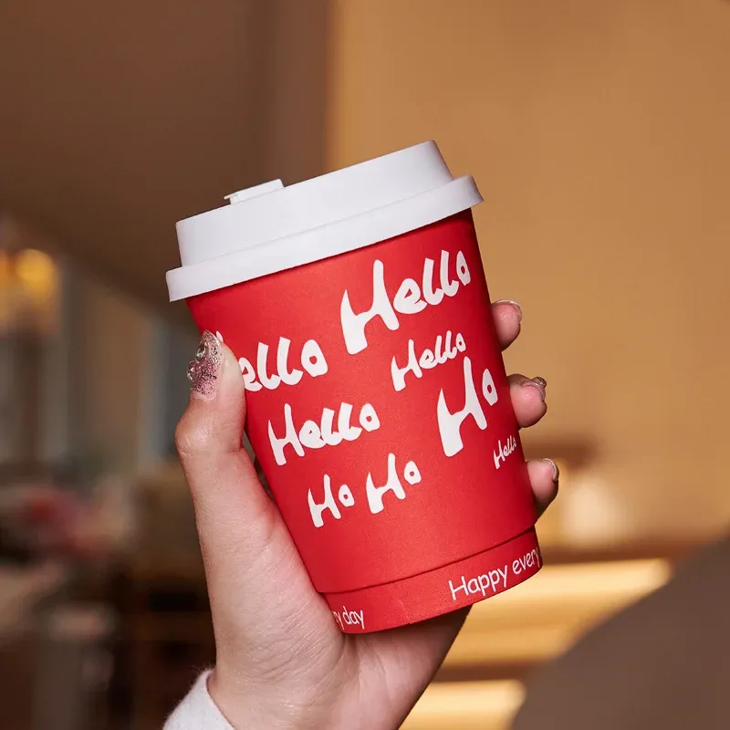 Factory Direct Hot stamping process Double Wall Disposable Coffee Cups