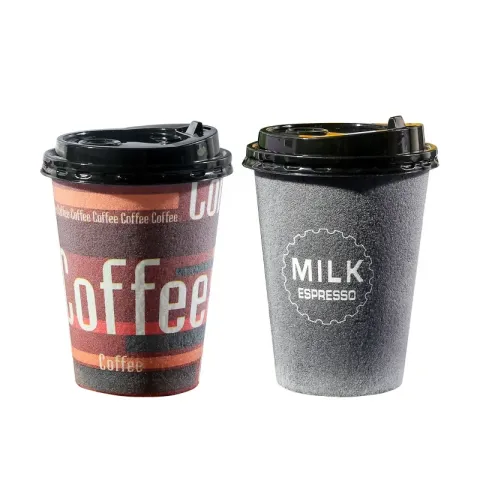 แก้วกระดาษกาแฟแบบใช้แล้วทิ้ง แก้วกระดาษกาแฟแบบผนังชั้นเดียวสำหรับเครื่องดื่มร้อนและนม