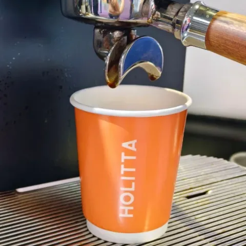 แก้วกระดาษใส่กาแฟแบบติดผนังชั้นเดียวสำหรับใส่เครื่องดื่มร้อนเย็น