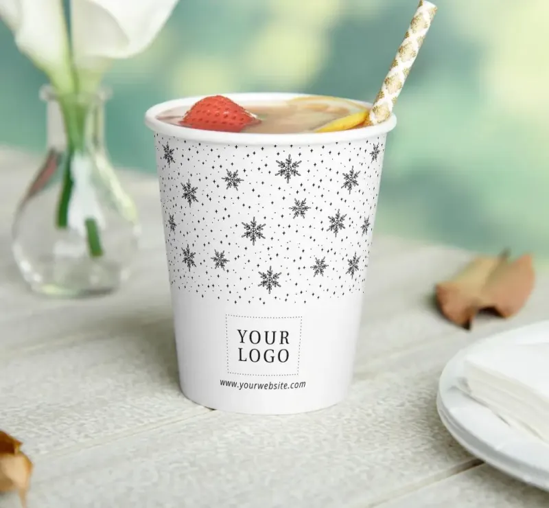 XYJ Paper Cup Single Wall Coffee Cup Various Sizes Takeaway Logo Optional