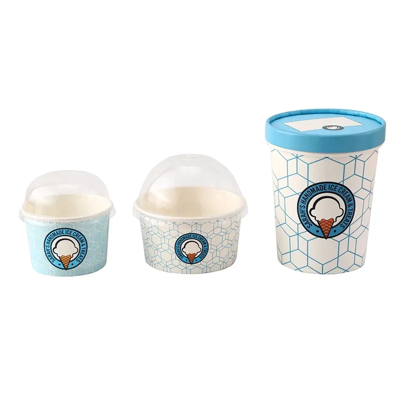 Food Grade Ice Cream Paper Cups with Personal Logo Disposable ice cream Packaging cups