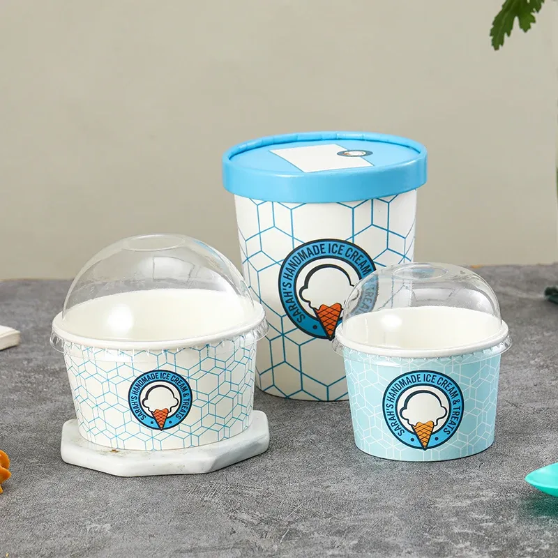 Food Grade Ice Cream Paper Cups with Personal Logo Disposable ice cream Packaging cups