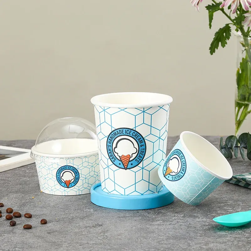 Food Grade Ice Cream Paper Cups with Personal Logo Disposable ice cream Packaging cups