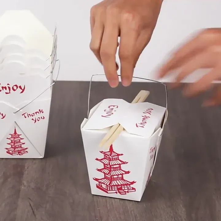 Kraft Paper Packing Box for Noodles Takeout Fast Food Fried Chicken Salad Food Packaging Box