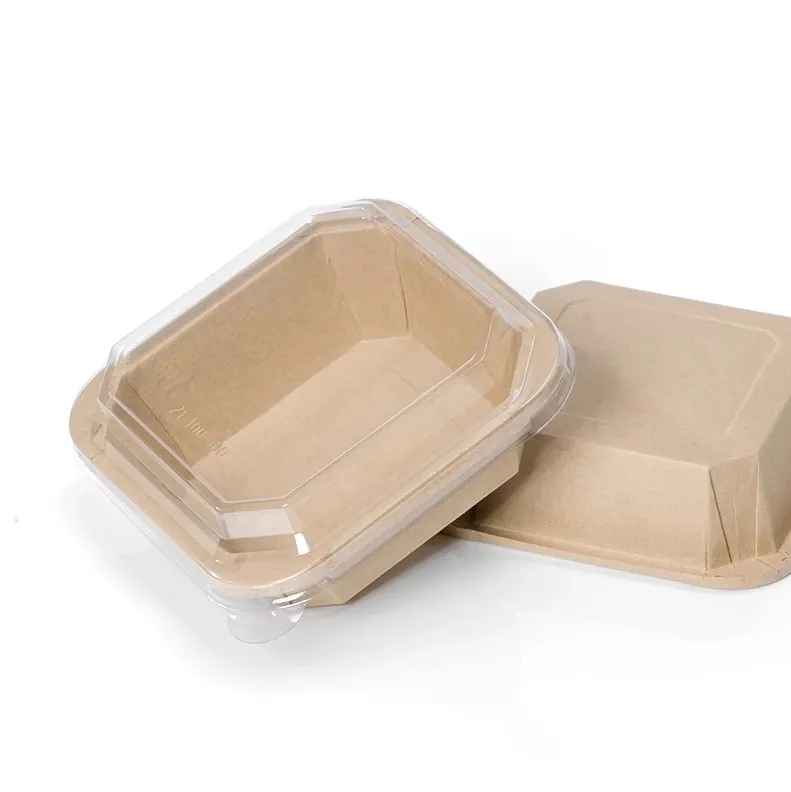 Manufacturer Customized Disposable Kraft Paper Octagonal Bowl Square Lunch Box Bowl