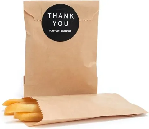 Sac en papier kraft OEM de 1 pouce, petit sac cadeau de fête plat adapté aux sacs d'emballage de sandwich à biscuits à pain