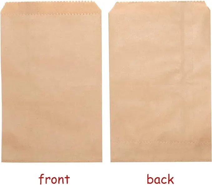 OEM дюймовый крафтовый бумажный пакет небольшой плоский подарочный пакет для вечеринок подходит для упаковки хлеба, печенья, сэндвичей