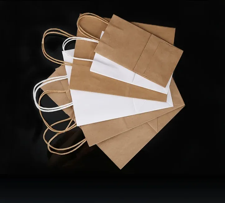 Carry Brown Paper Bags Takeaway bags For Two or Four Milk Tea Coffee Cups Baking Bags