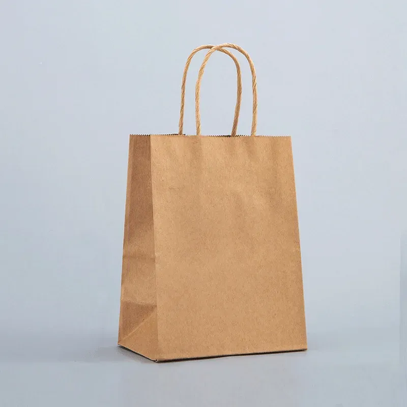 Carry Brown Paper Bags Takeaway bags For Two or Four Milk Tea Coffee Cups Baking Bags