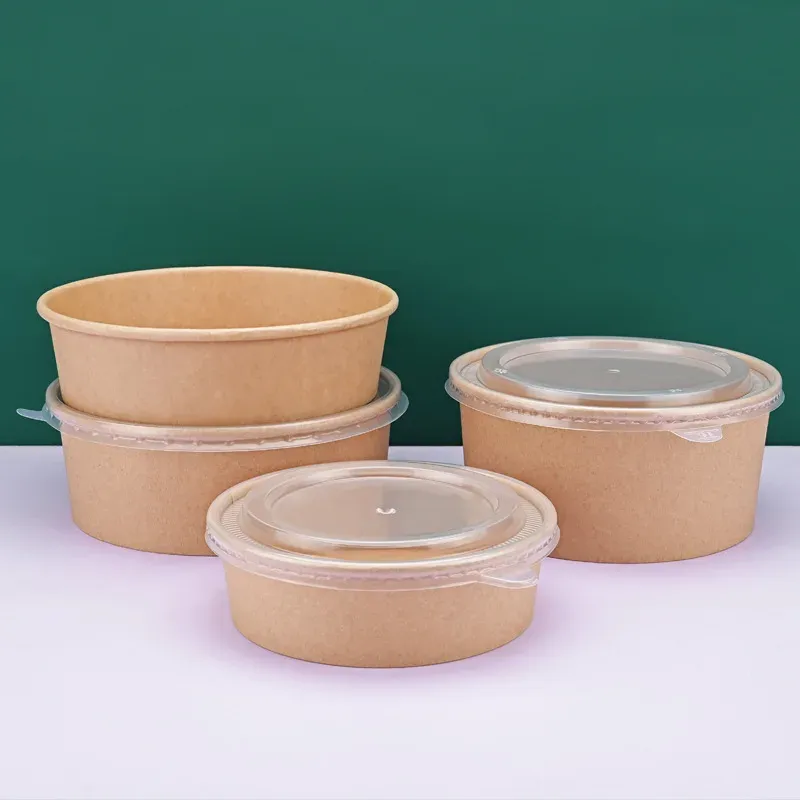 paper disposable light food grade salad bowl round takeaway lunch bowl for fast food lunch bowl