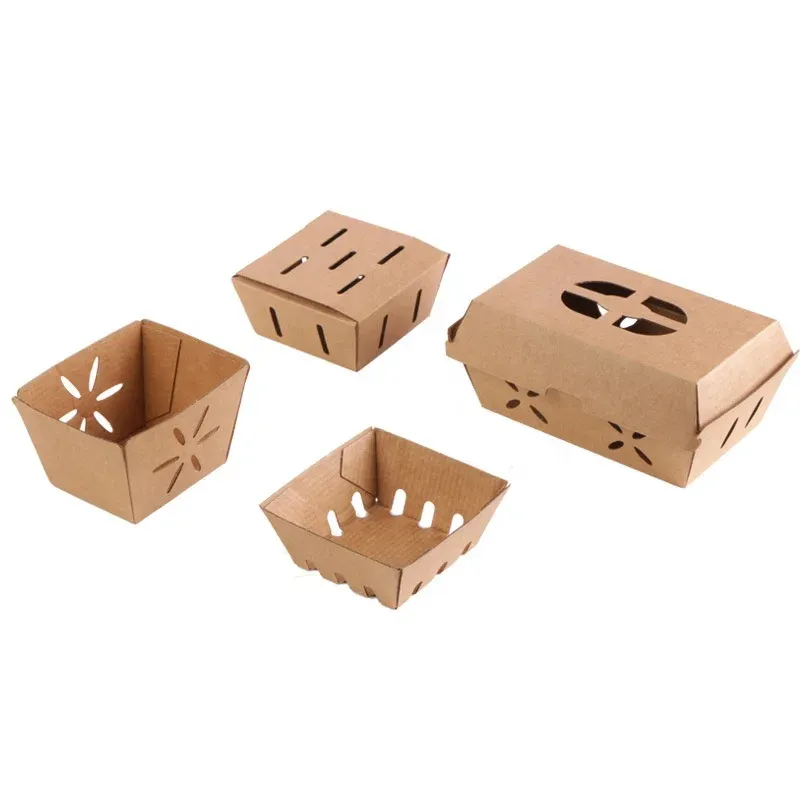 Micro Corrugated Fruit Packaging Bowl Vegetable packaging Hollow Bowl craft paper lunch bowls