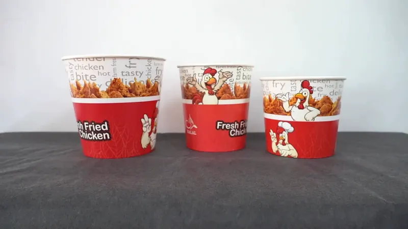fried chicken paper bucket Food grade OEM oz round packaging buckets