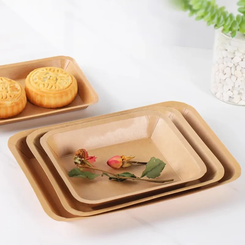 wholesale Disposable biodegradable craft Paper Food Tray bowl Disposable Food box Bowls