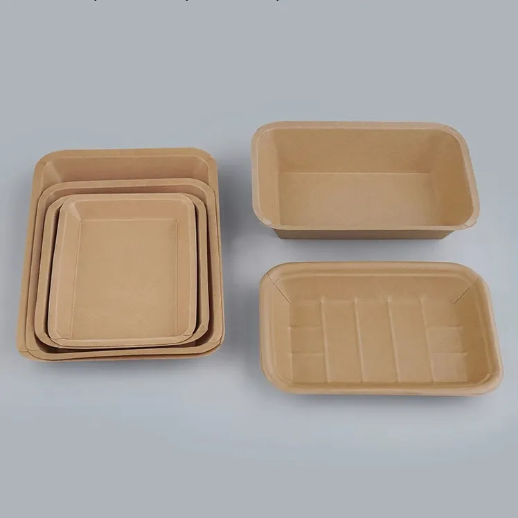 wholesale Disposable biodegradable craft Paper Food Tray bowl Disposable Food box Bowls
