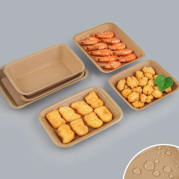 wholesale Disposable biodegradable craft Paper Food Tray bowl Disposable Food box Bowls