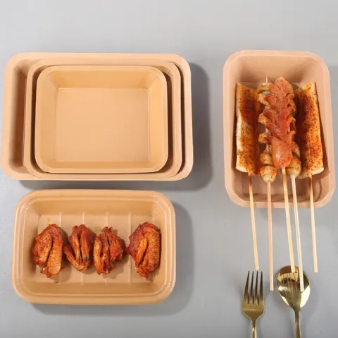 wholesale Disposable biodegradable craft Paper Food Tray bowl Disposable Food box Bowls