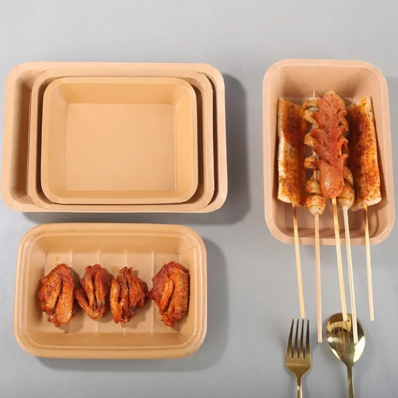 wholesale Disposable biodegradable craft Paper Food Tray bowl Disposable Food box Bowls