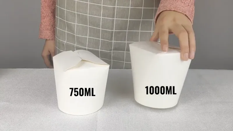 pasta packaging bowl double-sided coated round bottom paper soup bowl for takeaway