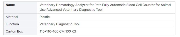 Automatic Veterinary Hematology Analyzer