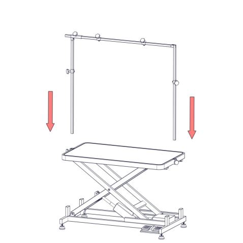 Table de toilettage électrique pour animaux avec plateau éclairé par LED