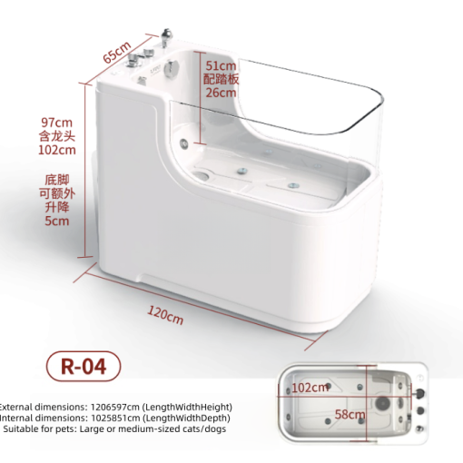 USMILEPET dévoile une baignoire spa spacieuse et riche en fonctionnalités pour chiens – Offrez à votre animal une expérience de bain exceptionnelle.