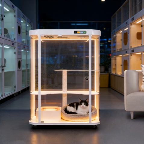 USMILEPET YH01 Cabane intelligente pour chat avec arbre