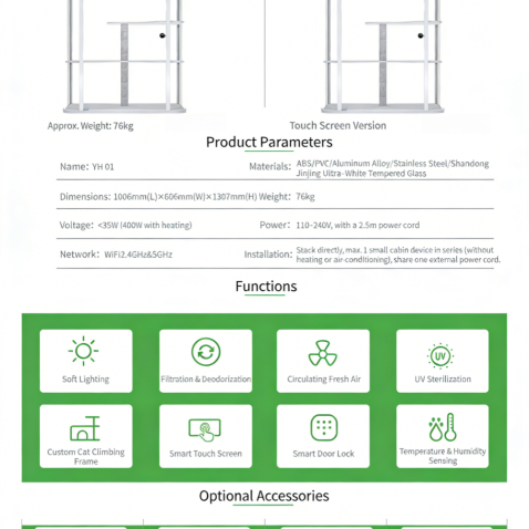 USMILEPET YH01 Cabane intelligente pour chat avec arbre