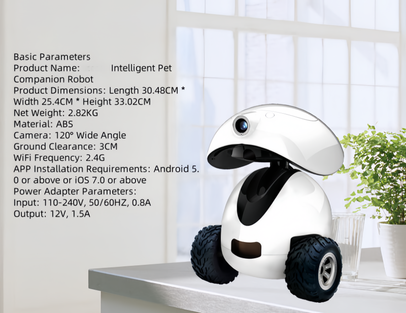 Smart Pet Companion Robot with Mobile Camera