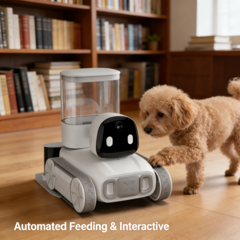Smart Pet Companion Robot with Camera & Treat Dispenser
